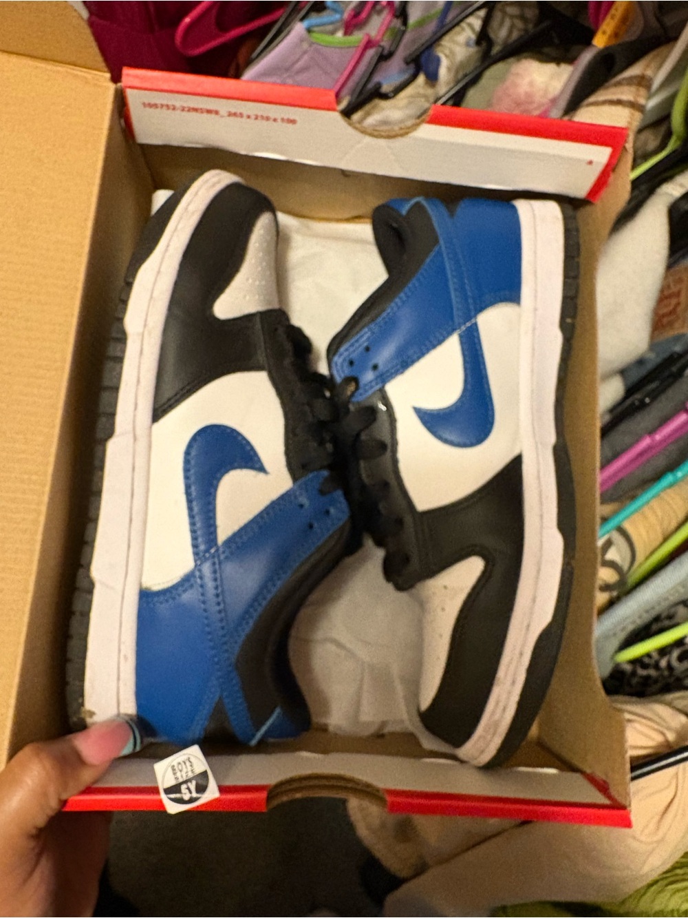 Nike Kids Blue Black White Low-Top Sneakers